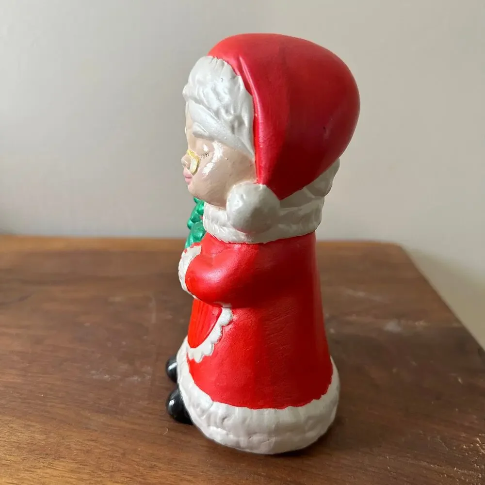 Vintage 1981 Sleepy Mrs. Claus Christmas Ceramic Figure Holiday Decor